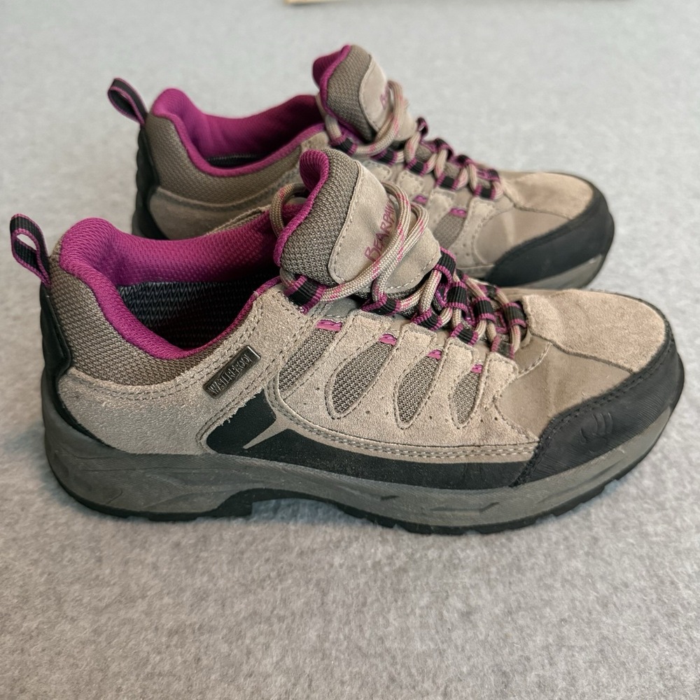 Bearpaw Lace-Up Outdoor Hiking Shoes Women's US 7 Dark Gray Purple Waterproof